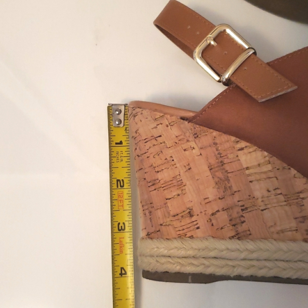 Bebece Suede Peep toe Cork Wedges 10 EUC - Picture 6 of 9
